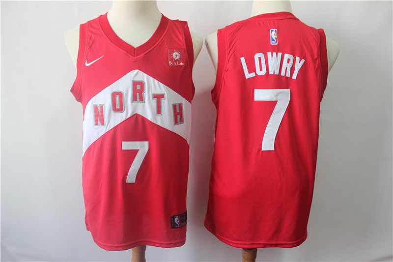 Men Toronto Raptors 7 Lowry Red City Edition Game Nike NBA Jerseys